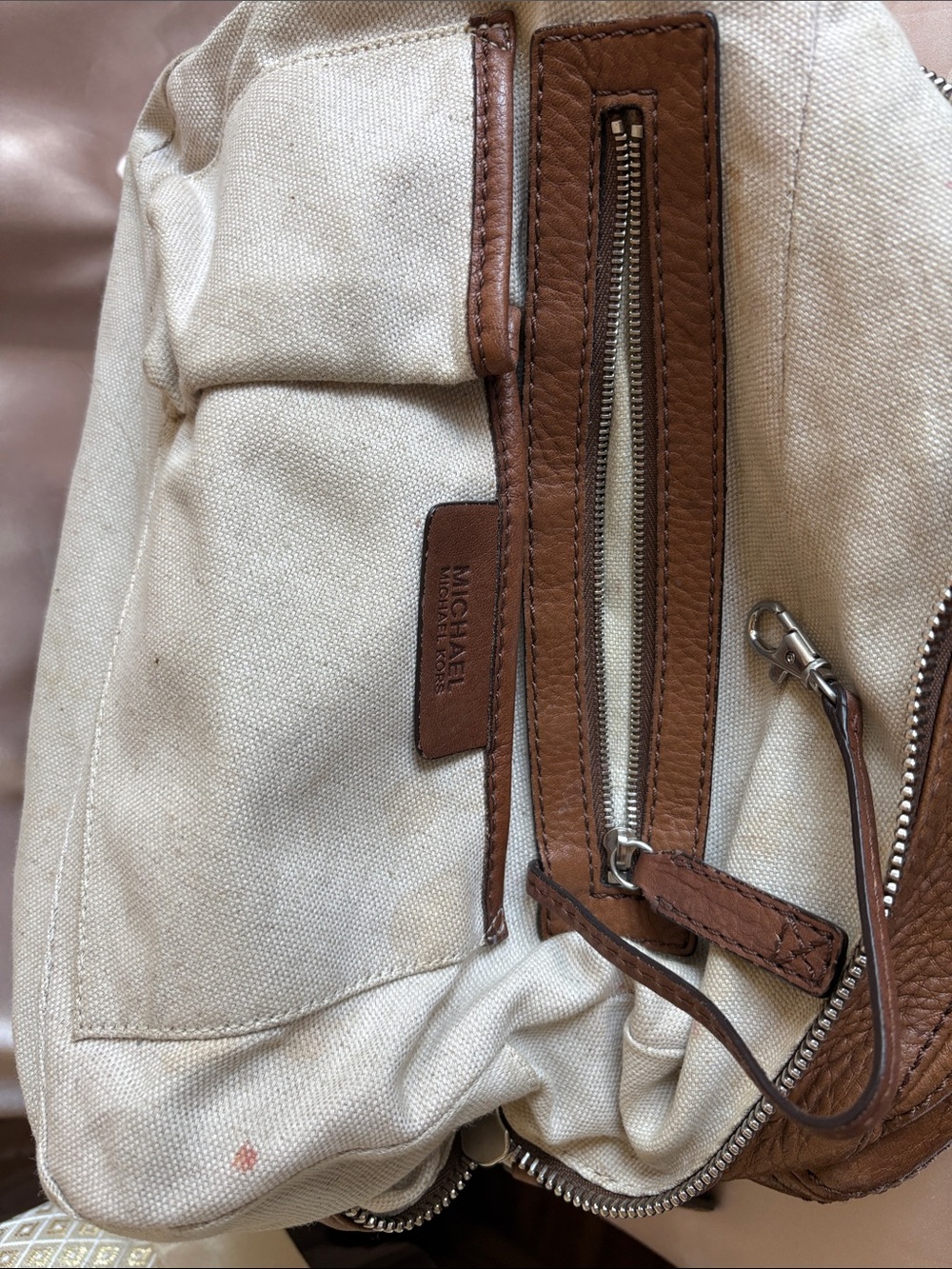 VTG Michael Kors Brown Leather Satchel 12”x 8” 5” - Picture 10 of 11